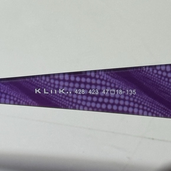 Kliik Denmark 428-423‎ Purple Rectangle Metal 47-18-135 FRAMES ONLY main image 7